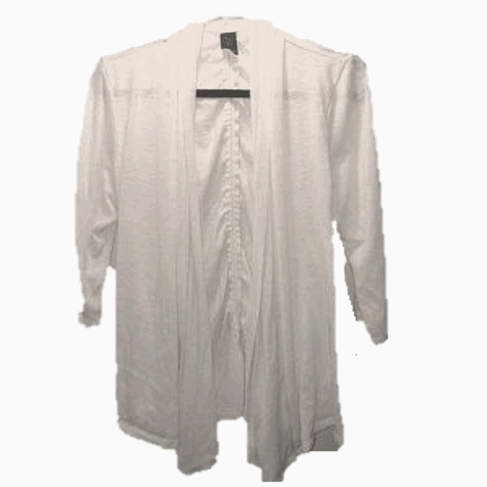 Wrapper White Open Front Cardigan Rouged back - Picture 2 of 6